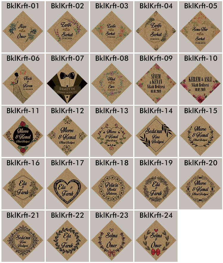 Çiçek Buketli Kanaviçe Bebek-Nikah Şekeri, Mavi Ahşap