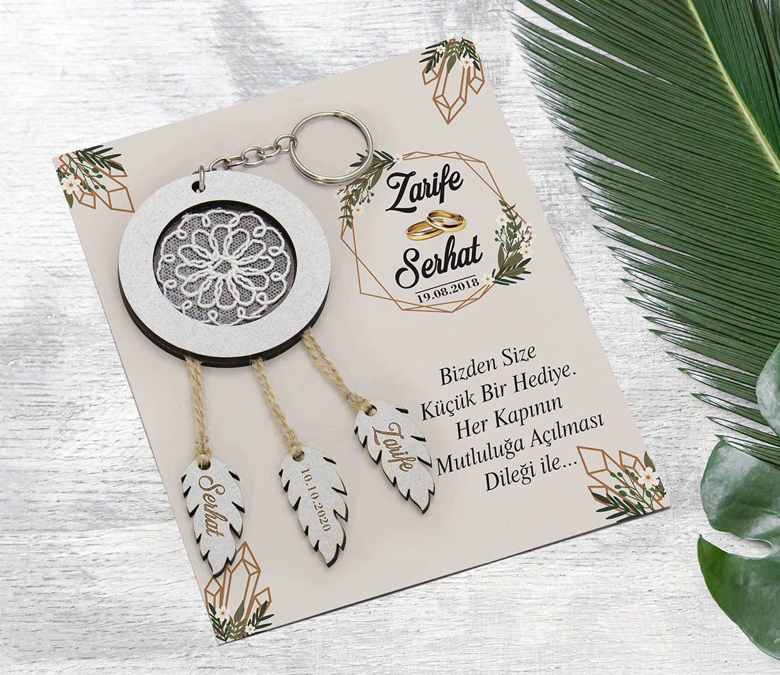 Kişiye Özel Düş Kapanı Anahtarlık – Nikah, Nişan, Kına Hediyeliği