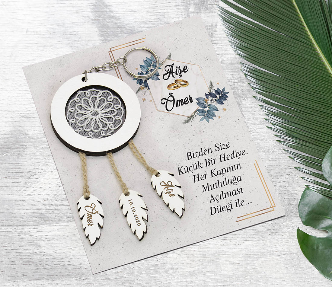 Kişiye Özel Düş Kapanı Anahtarlık – Nikah, Nişan, Kına Hediyeliği
