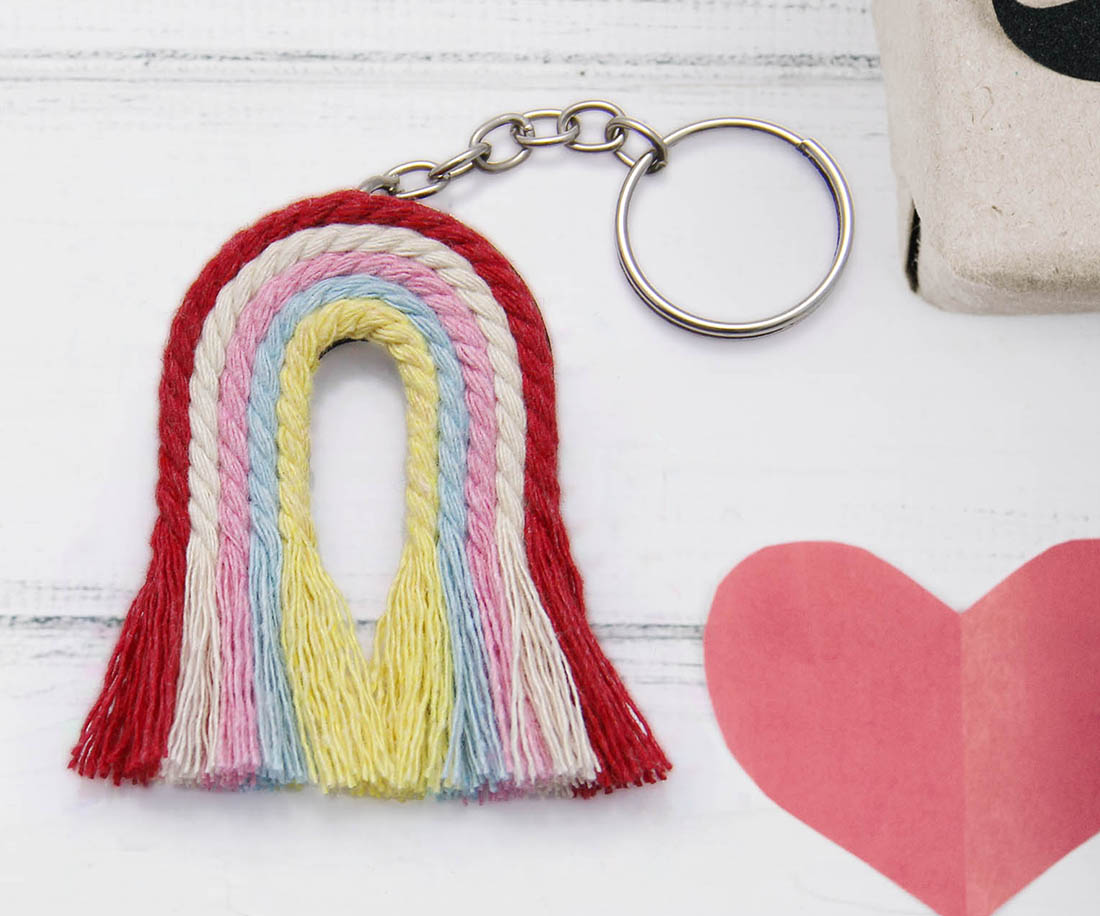 Makrome Gökkuşağı Anahtarlık - Nişan, Nikah, Kına Hediyesi