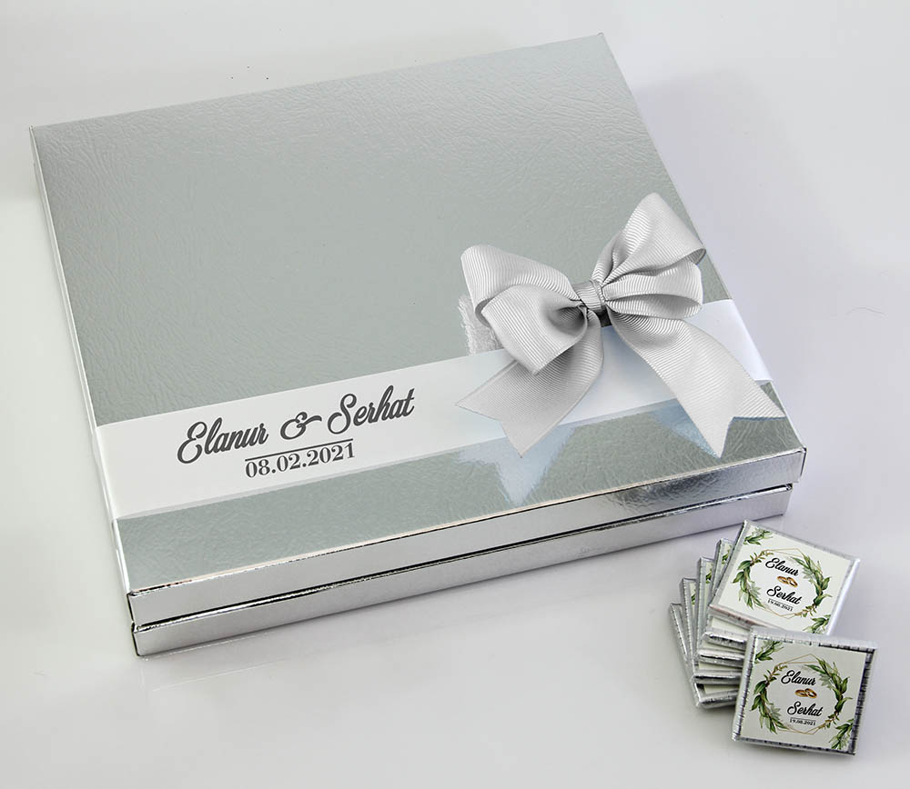 Söz-Nişan Çikolatası - Kutulu - Kristal, Yaprak MD1