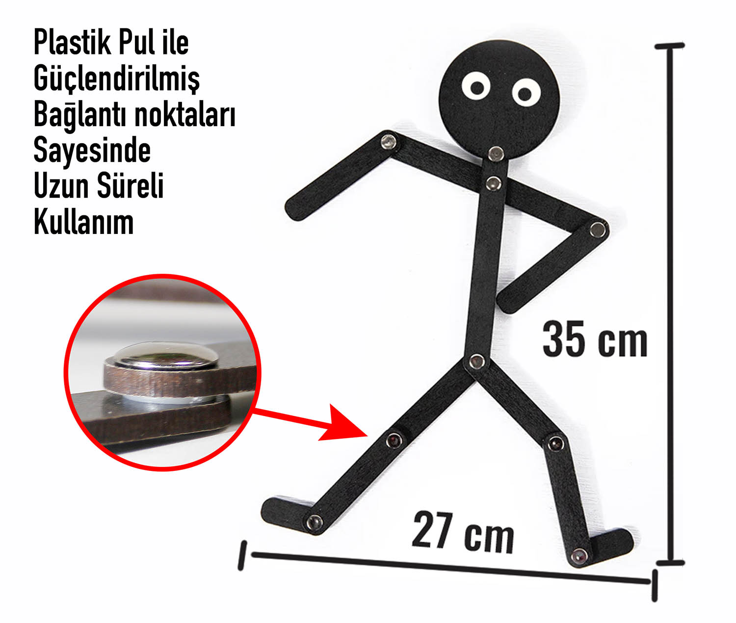 Montessori Çöp Adam, Ahşap Eğitici Oyuncak - 2 Adet