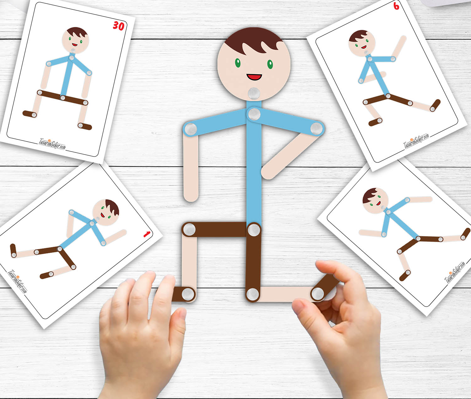 Erkek Figür Çöp Adam, Montessori Ahşap Eğitici Oyuncak