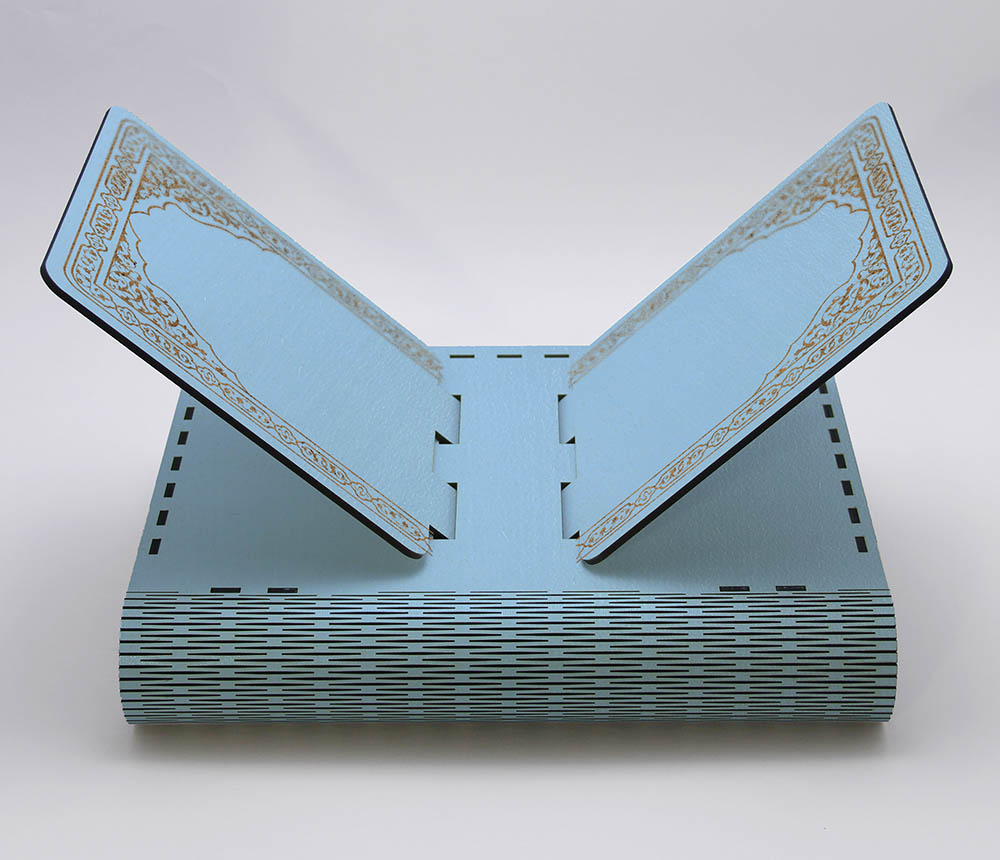 Kişiye Özel Ahşap Rahleli Kuran Kutusu, Mavi