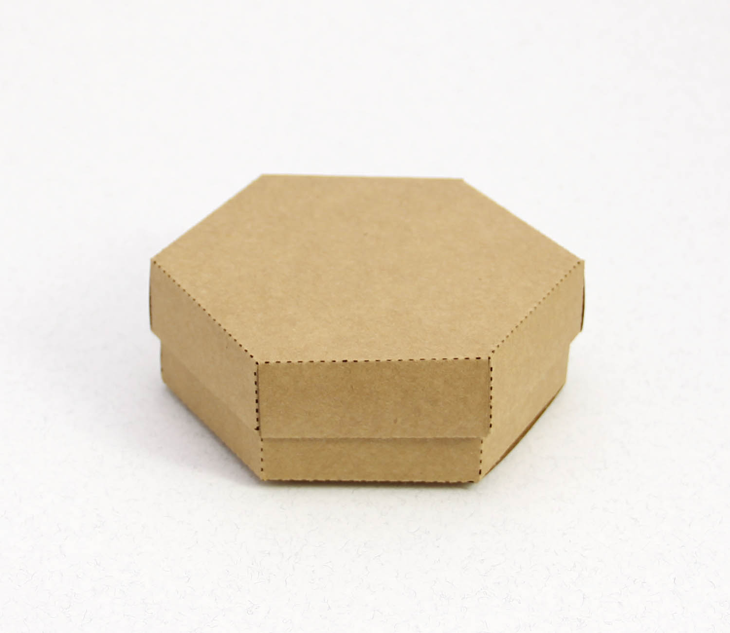 10 x 9 x 3 cm Altıgen Kapaklı Kraft Karton Kutu