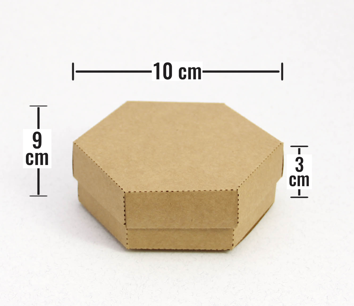 10 x 9 x 3 cm Altıgen Kapaklı Kraft Karton Kutu