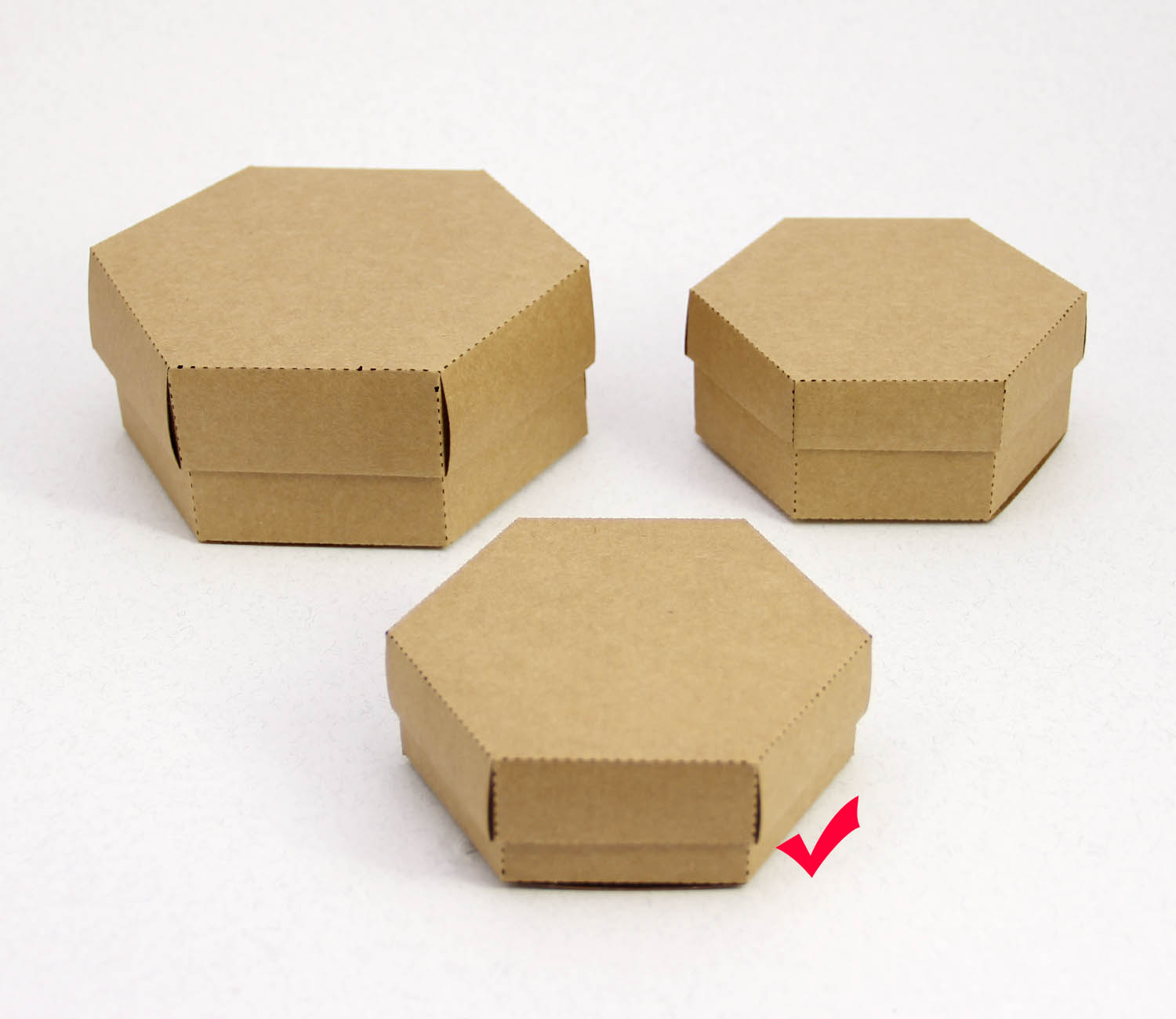 10 x 9 x 3 cm Altıgen Kapaklı Kraft Karton Kutu