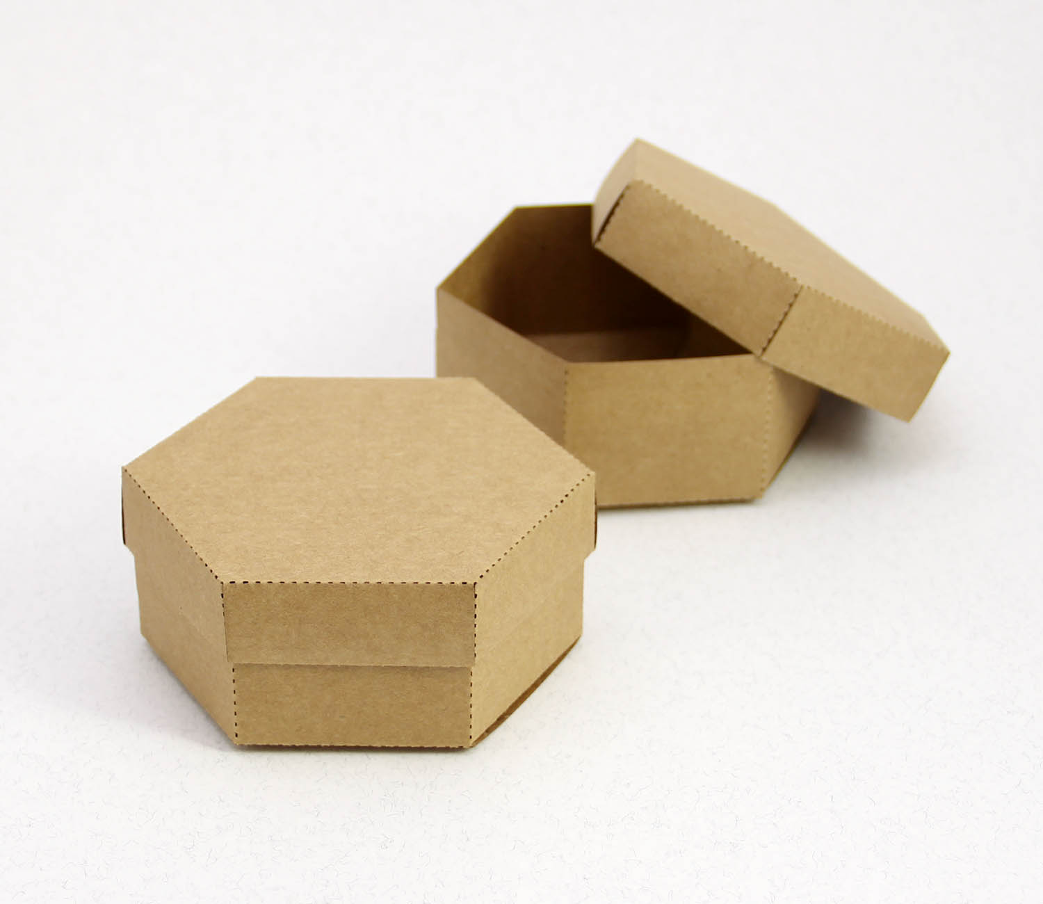 10 x 9 x 4 cm Altıgen Kapaklı Kraft Karton Kutu