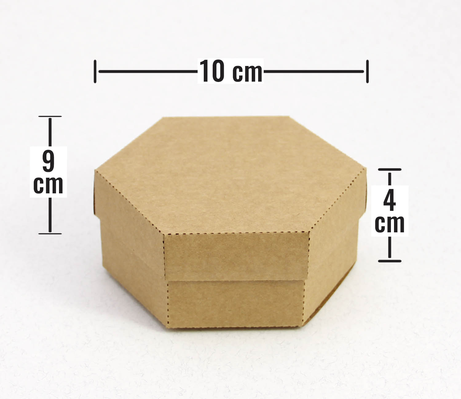 10 x 9 x 4 cm Altıgen Kapaklı Kraft Karton Kutu