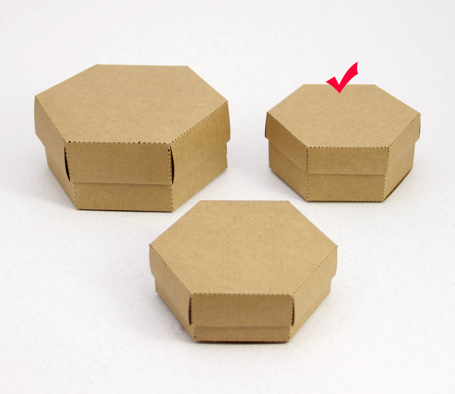 10 x 9 x 4 cm Altıgen Kapaklı Kraft Karton Kutu