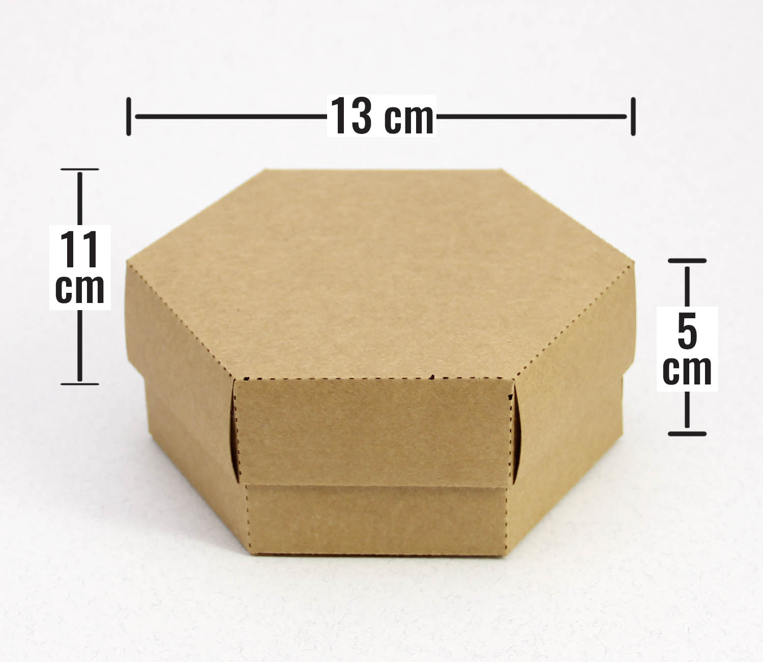 13 x 11 x 5 cm Altıgen Kapaklı Kraft Karton Kutu