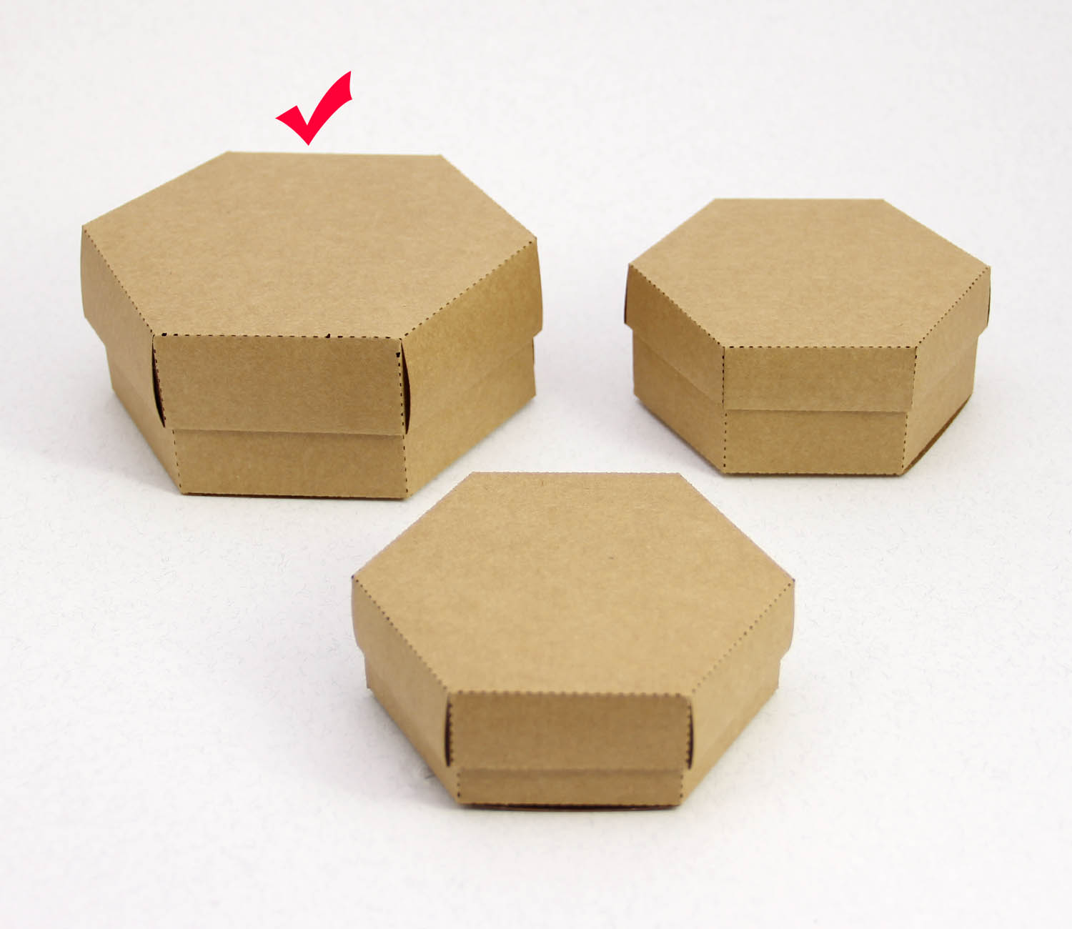 13 x 11 x 5 cm Altıgen Kapaklı Kraft Karton Kutu