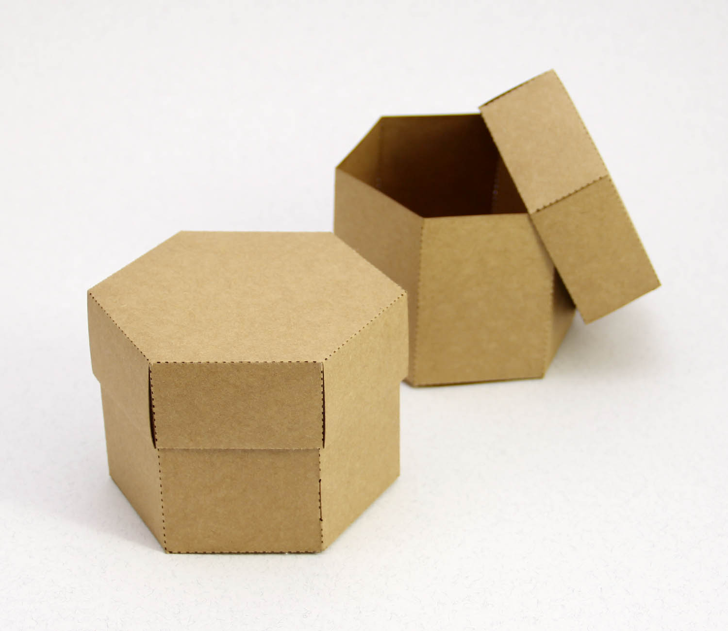 10 x 9 x 7 cm Altıgen Kapaklı Kraft Karton Kutu