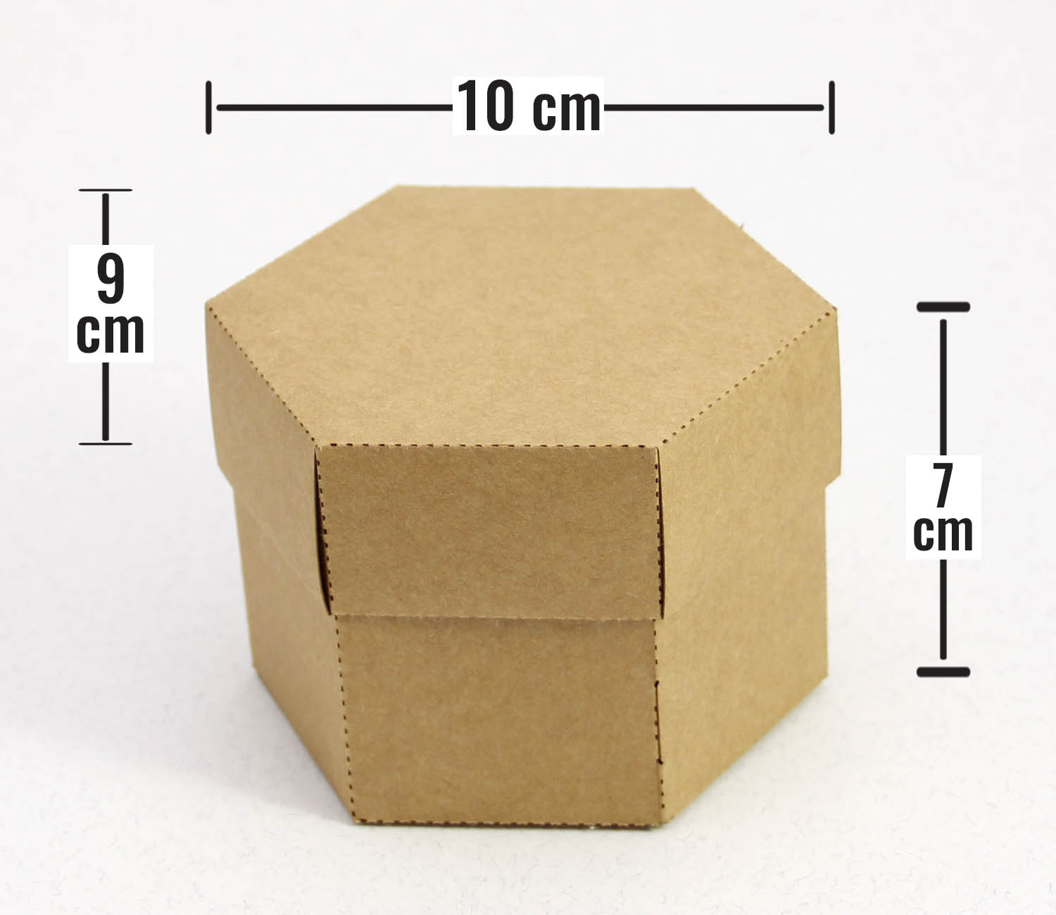 10 x 9 x 7 cm Altıgen Kapaklı Kraft Karton Kutu