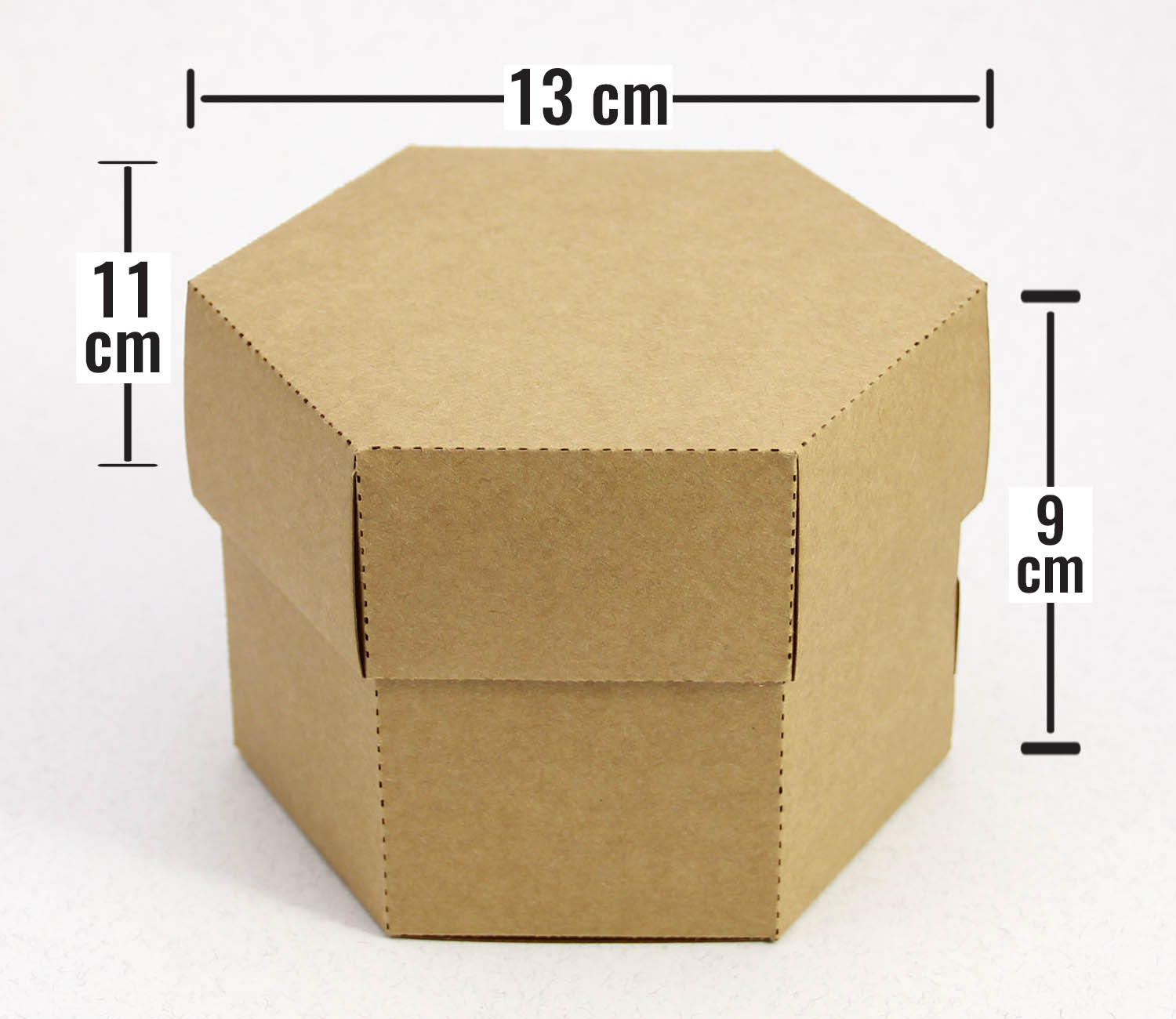 13 x 11 x 9 cm Altıgen Kapaklı Kraft Karton Kutu