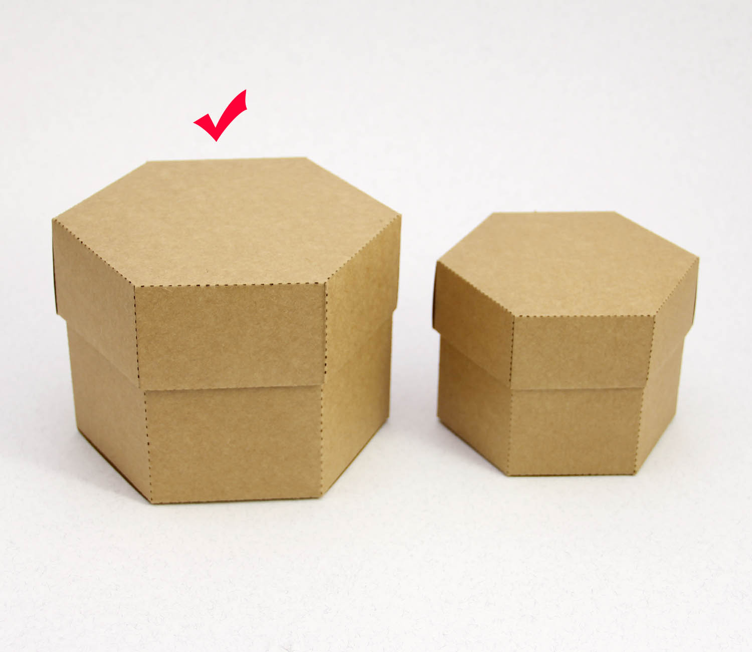 13 x 11 x 9 cm Altıgen Kapaklı Kraft Karton Kutu