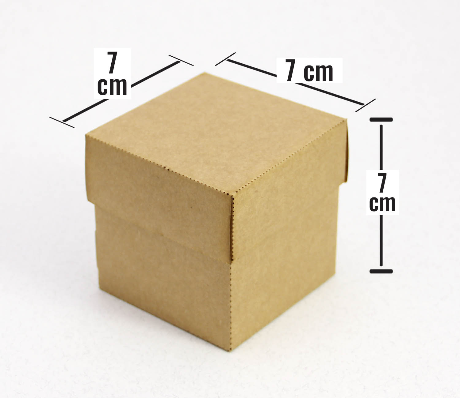 7 x 7 x 7 cm Kapaklı Kraft Karton Kutu