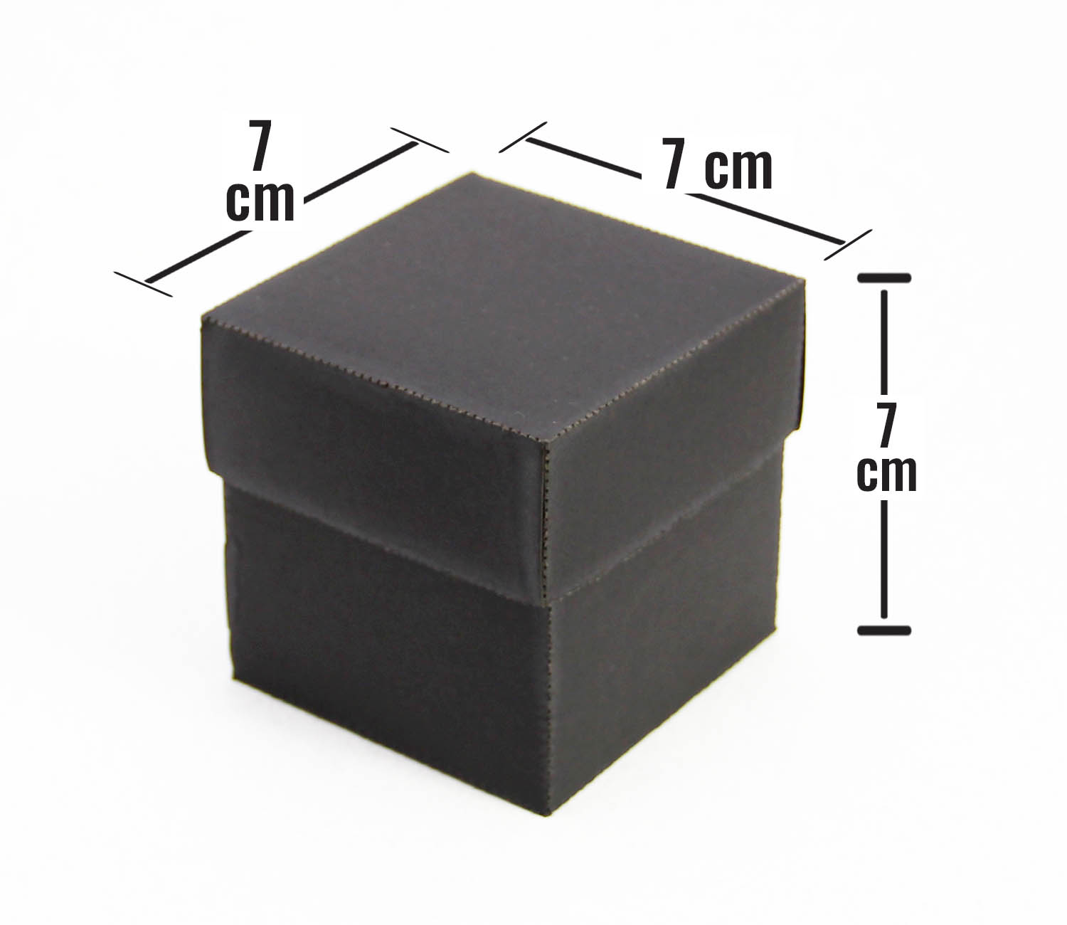 7 x 7 x 7 cm Kapaklı Siyah Karton Kutu