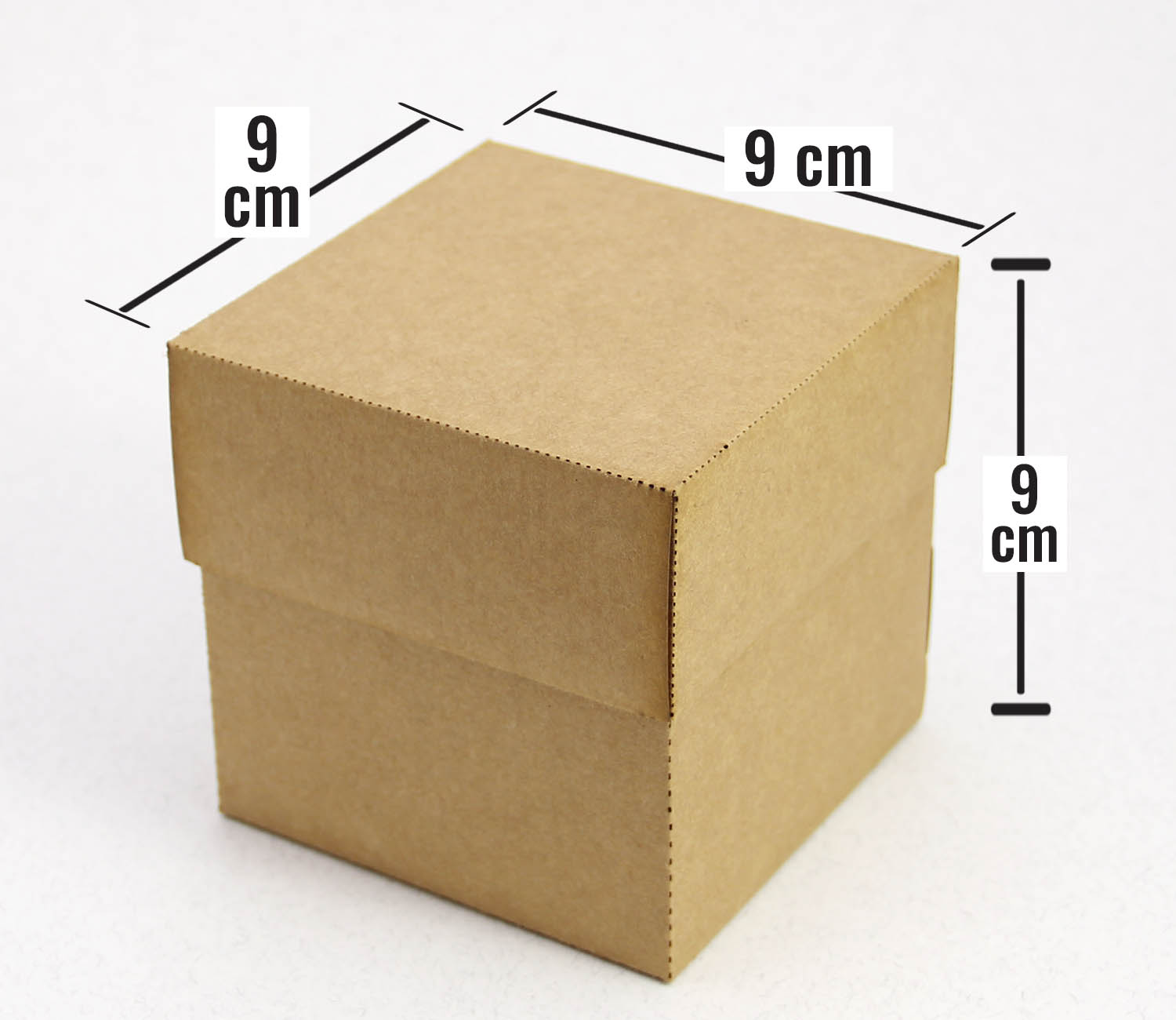 9 x 9 x 9 cm Kapaklı Kraft Karton Kutu