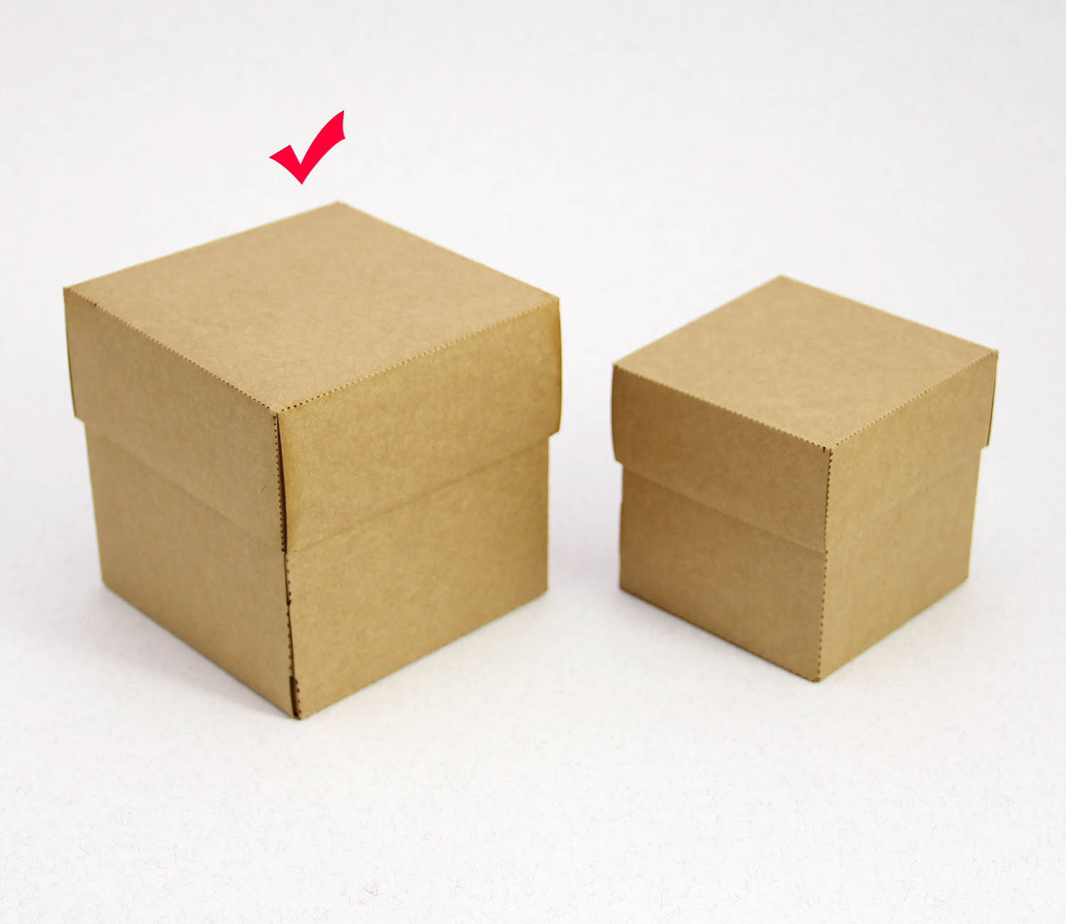 9 x 9 x 9 cm Kapaklı Kraft Karton Kutu