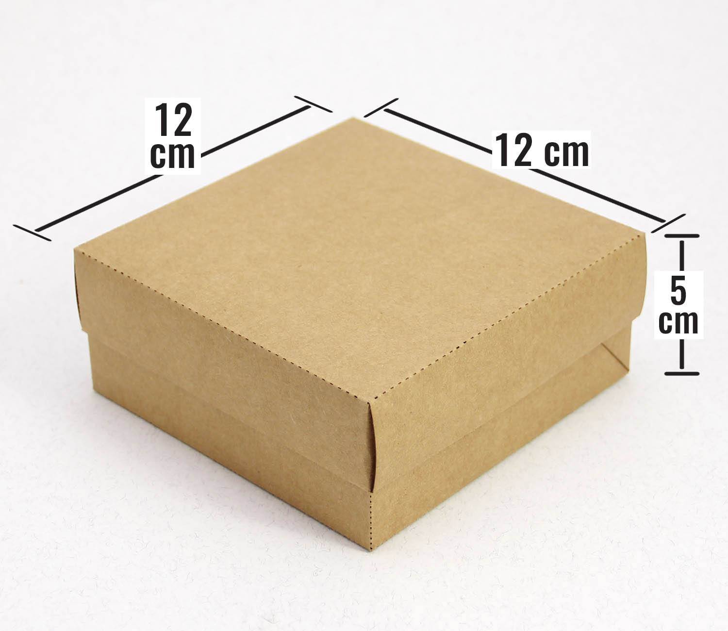 12 x 12 x 5 cm Kapaklı Kraft Karton Kutu