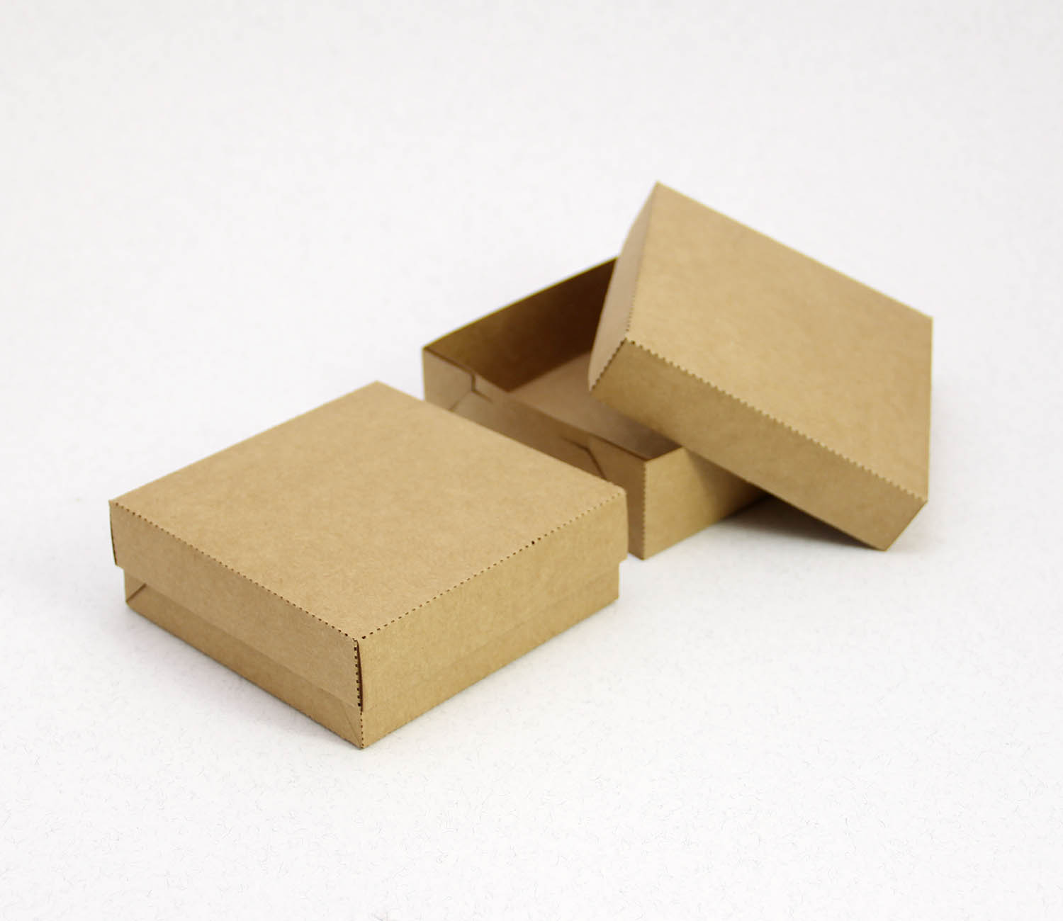 9 x 9 x 3 cm Kapaklı Kraft Karton Kutu