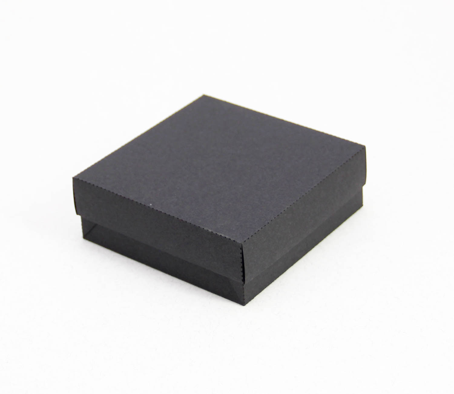9 x 9 x 3 cm Kapaklı Siyah Karton Kutu