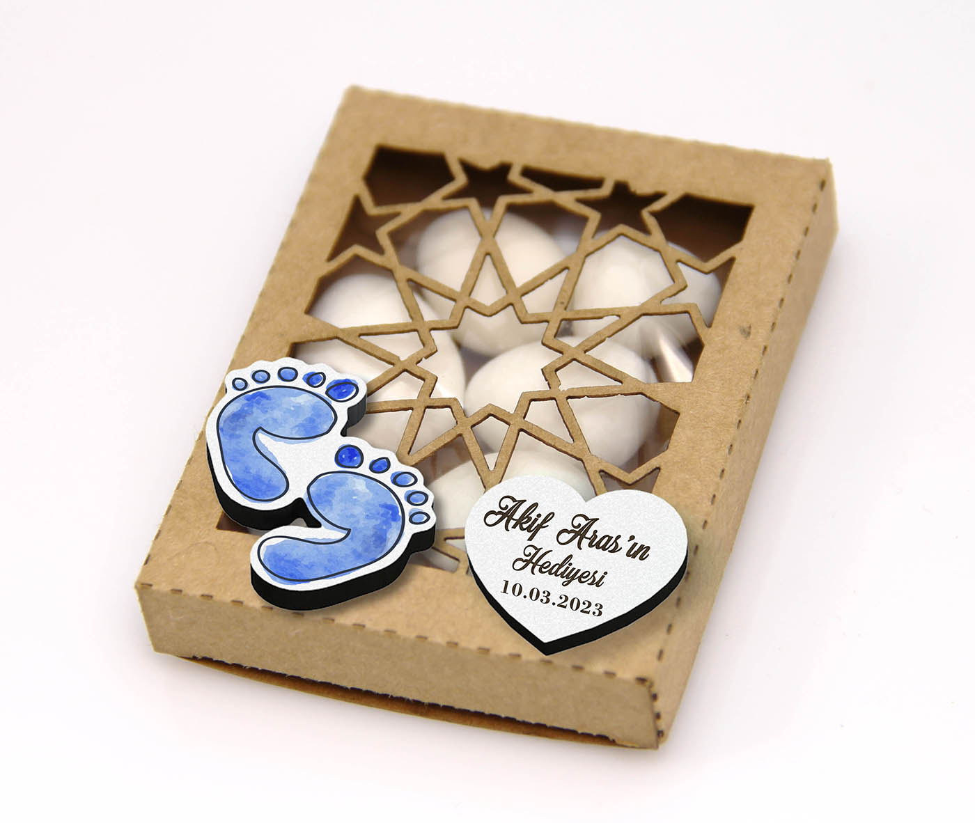 Figür Detaylı Kutulu Badem Şekeri - Erkek Bebek Şekeri