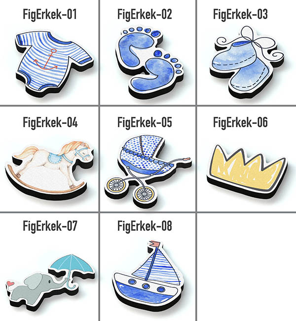 Figür Detaylı Kutulu Badem Şekeri - Erkek Bebek Şekeri