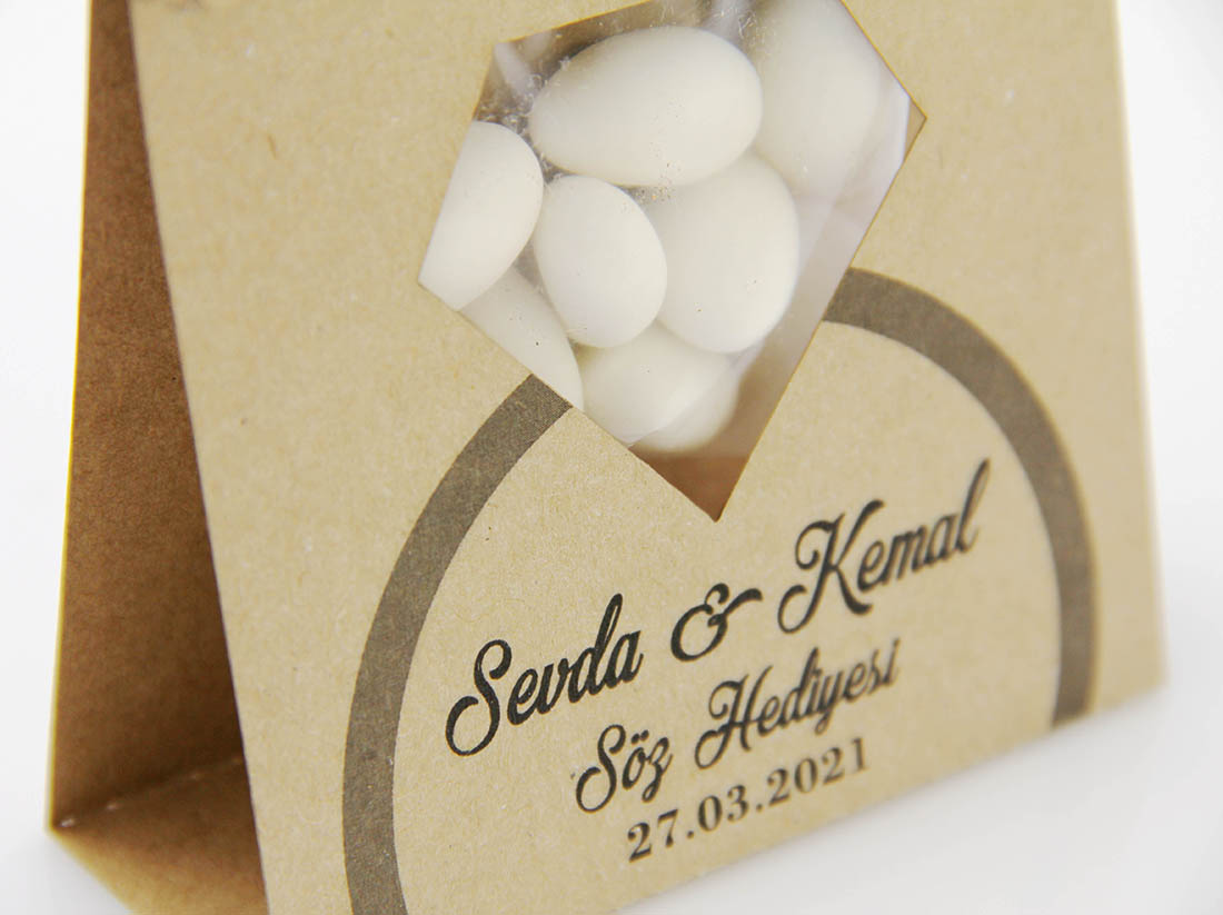 Dantel Kesim Yüzük Pencereli Nikah, Kına Şekeri - Büyük Boy