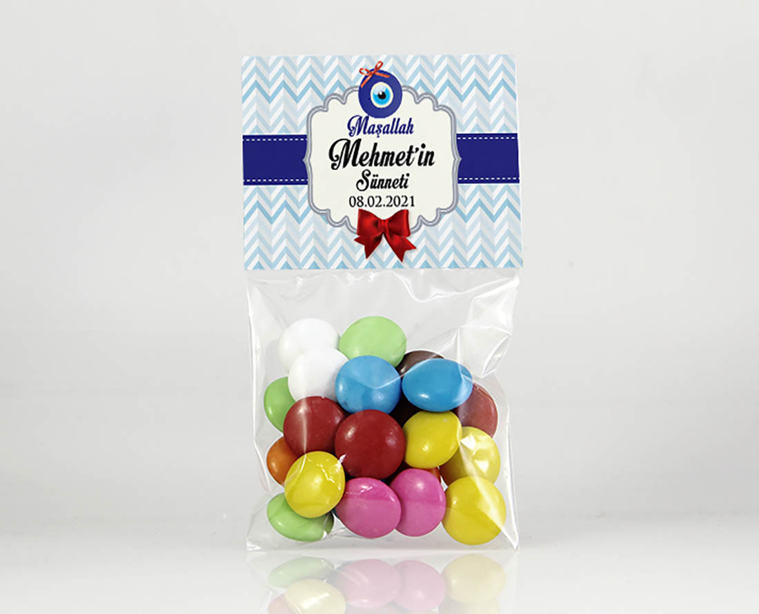 İsim Baskılı Poşetli Bonibon Çikolata - Erkek Bebek