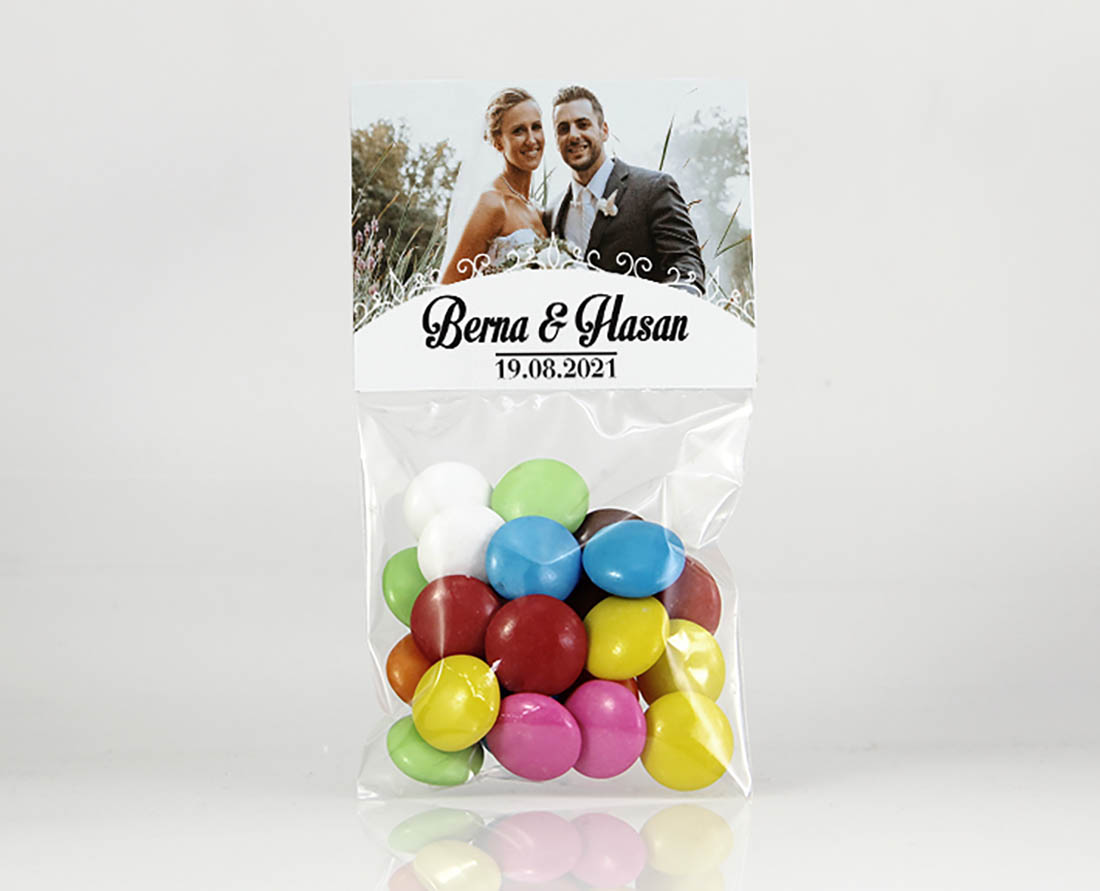 İsim Baskılı Poşetli Bonibon Çikolata - Kına, Nikah