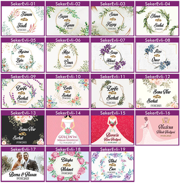 İsim Baskılı Poşetli Bonibon Çikolata - Kına, Nikah