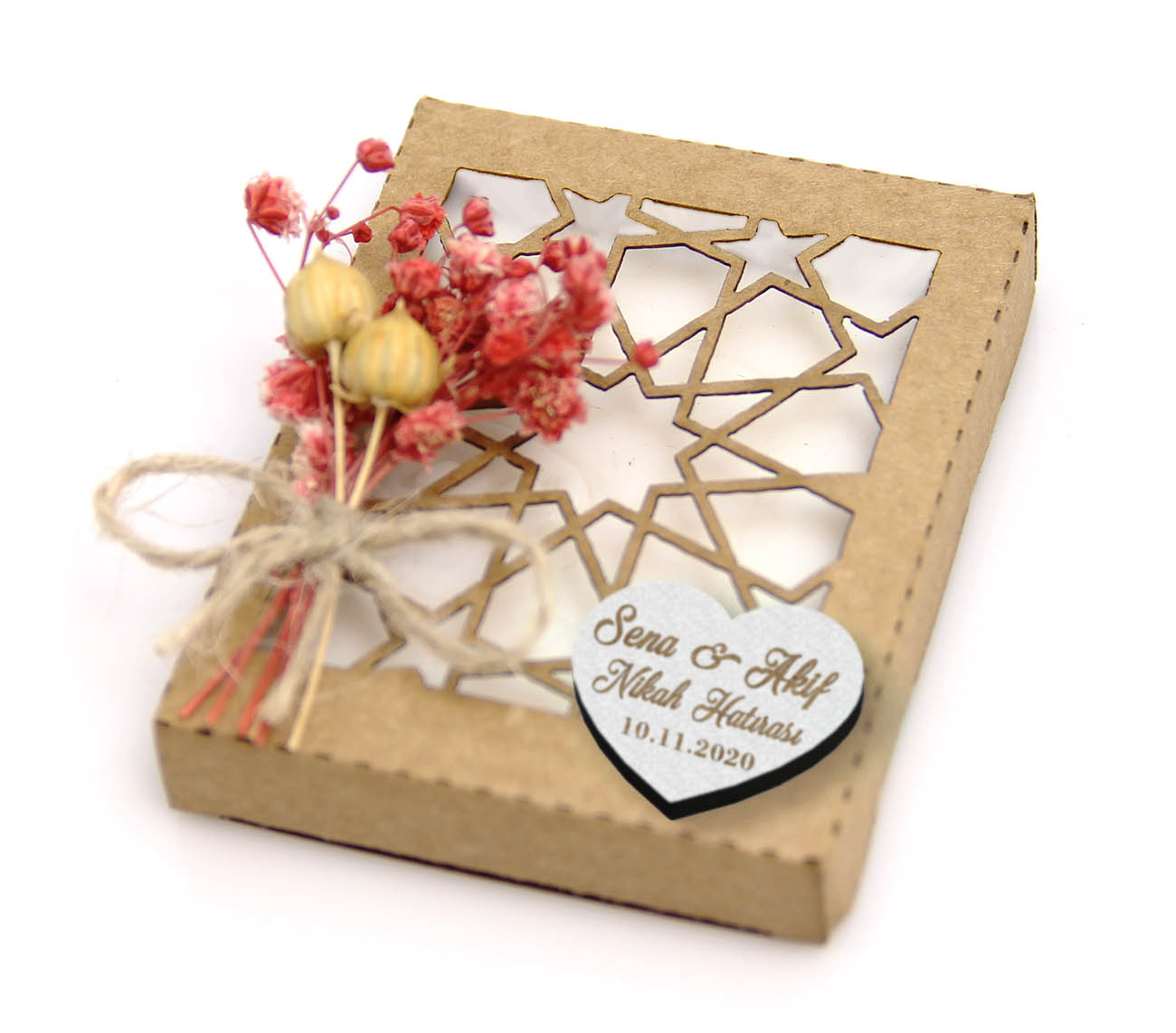 Osmanlı Desenli Kutulu Çiçek Detaylı Sabun - Nikah, Kına, Bebek Şekeri