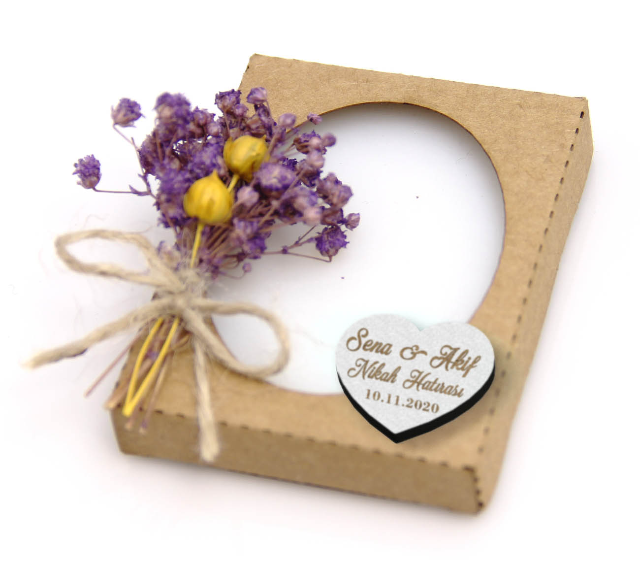 Pencereli Kutulu Çiçek Detaylı Sabun - Nikah, Kına, Bebek Şekeri