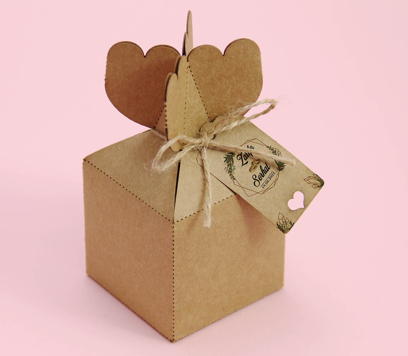 Kraft Karton BonBon Şekilli Şeker ve Lokum Kutusu