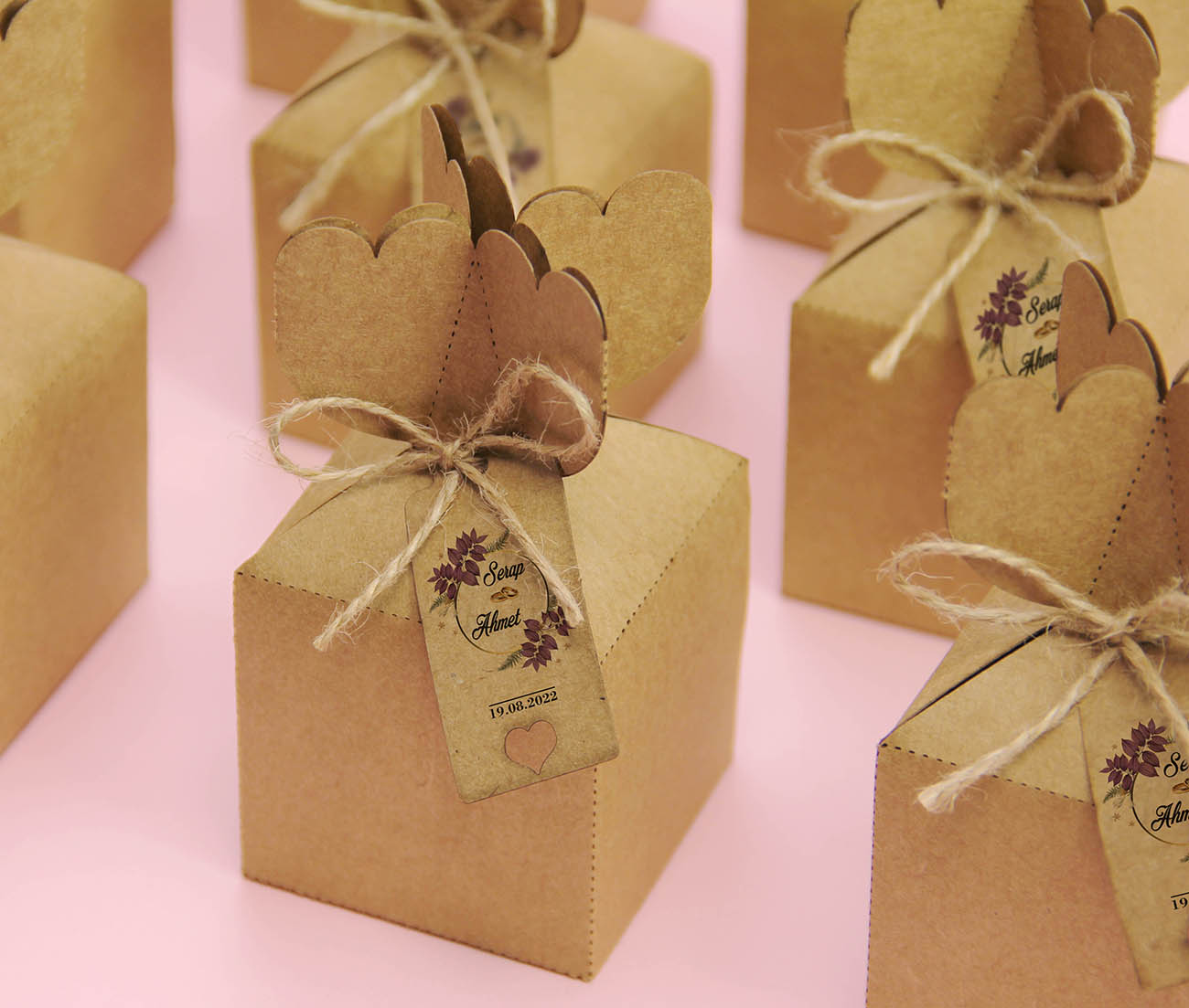 Kraft Karton BonBon Şekilli Şeker ve Lokum Kutusu