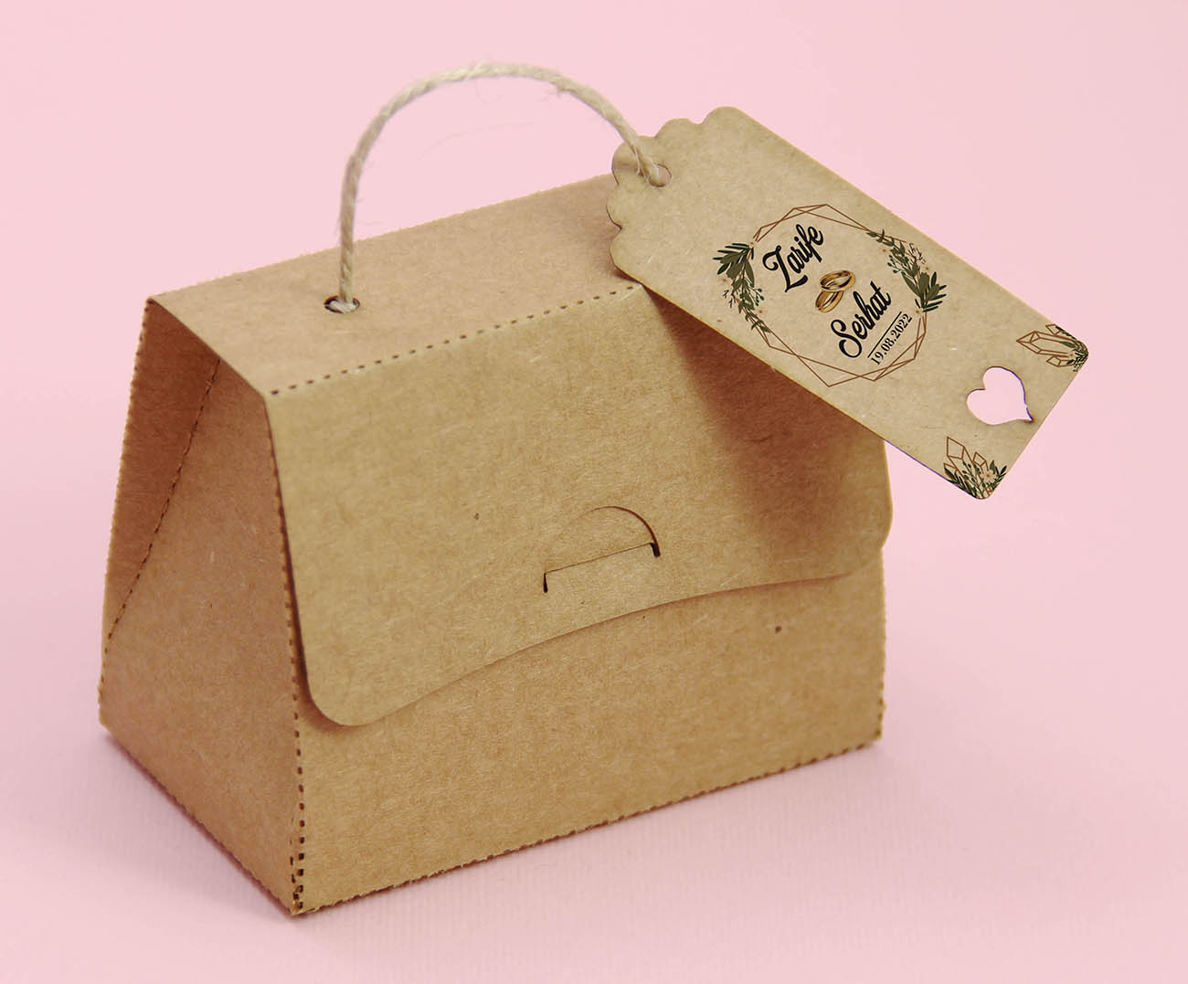 Kraft Karton Çanta Şekilli Şeker ve Lokum Kutusu