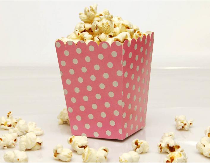 Pembe Puantiyeli PopCorn (Mısır) Kutusu