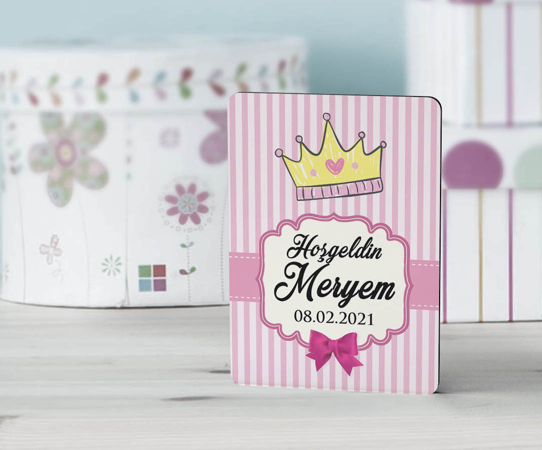 UV Baskılı Ahşap Kız Bebek Magnet
