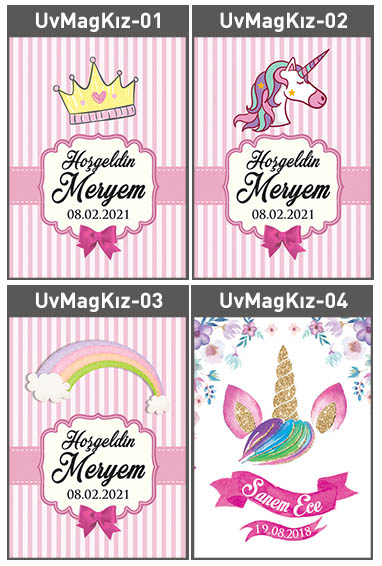 UV Baskılı Ahşap Kız Bebek Magnet