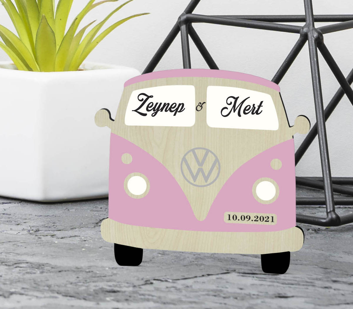 VosVos Araba Şekilli Ahşap Magnet