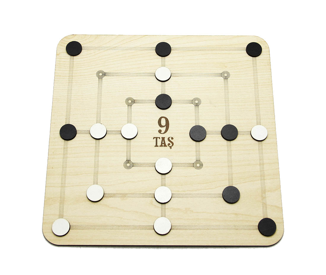4’ü Bir Arada Zeka Oyunu Seti - 9 Taş, Dama, Reversi, Hedef 4